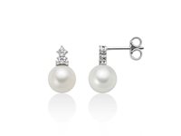 Earrings Miluna Woman in White Gold Perla PER2815